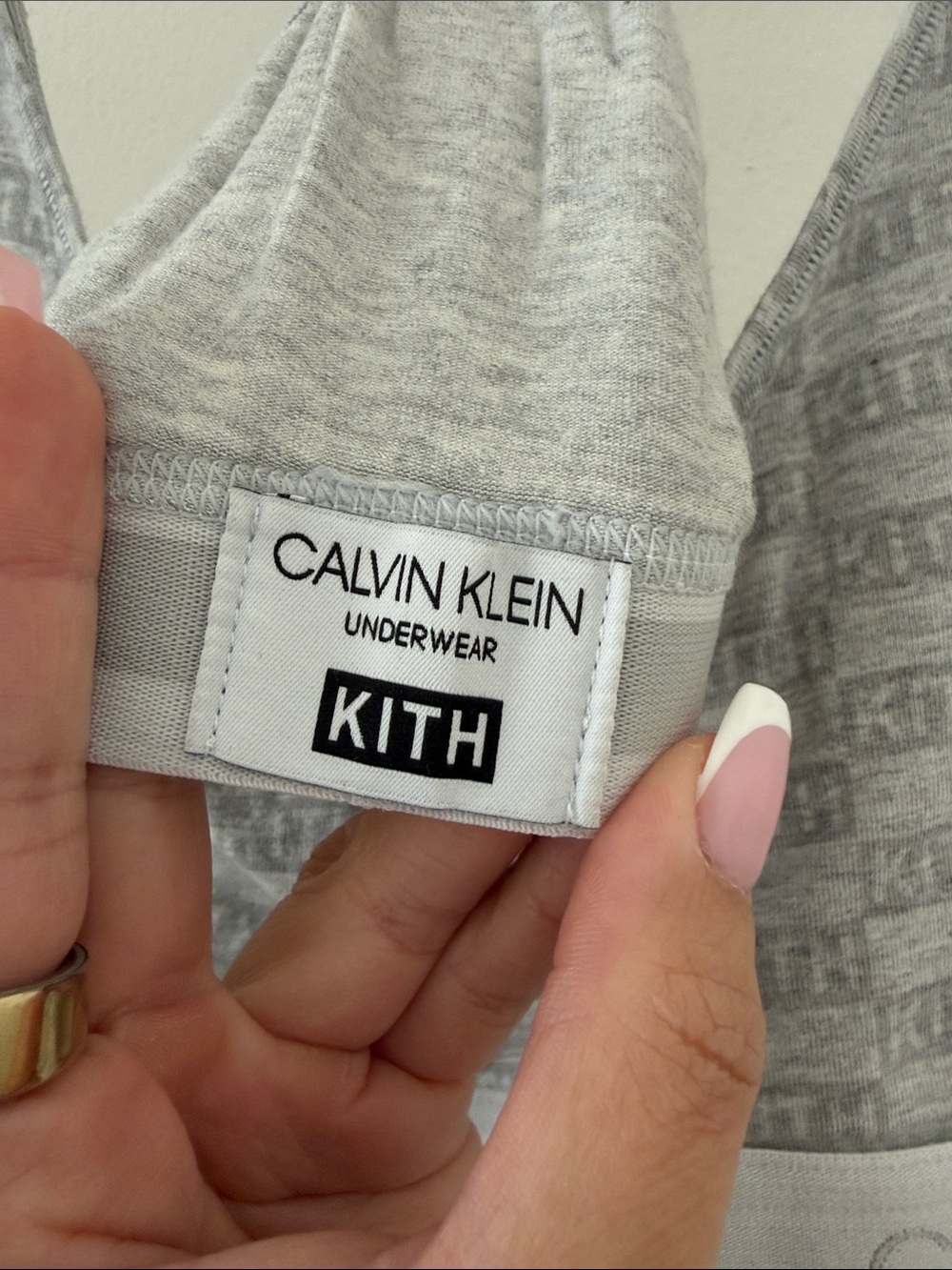 Kith Heather Gray Logo Racerback Bralette - Picture 2 of 4